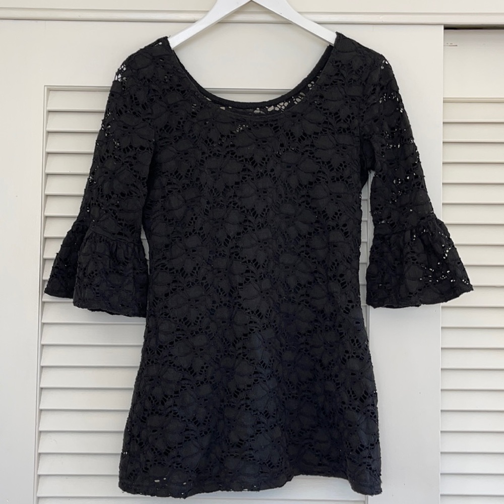 Sara Campbell Black Lace Stretch Tunic
